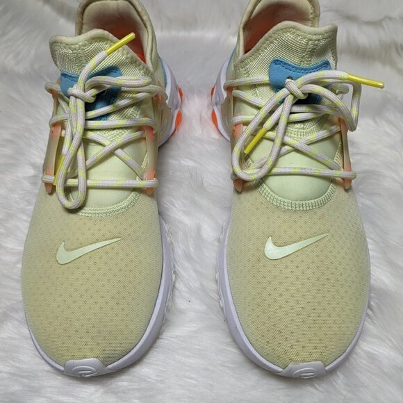Nike React Presto Barely Volt/Hyper Crimson-Blue Ga Men's Size 9 Yellow Orange - Picture 3 of 8
